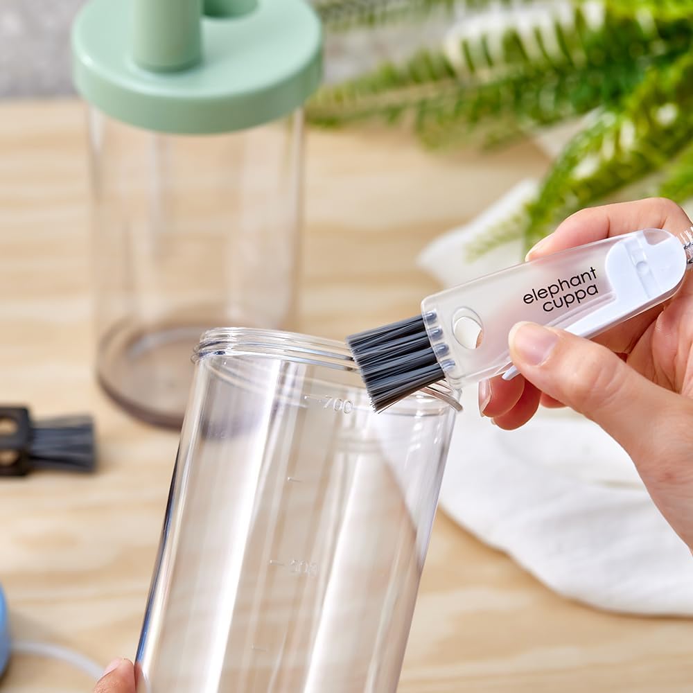 3 in 1 Cleaning Brush, Portable Stainless Steel with Nylon Bristle Cleaner Ergonomic, Lightweight Design for Effective Cup and Bottle Scrubbing Compact Tool for Quick Rinsing, White