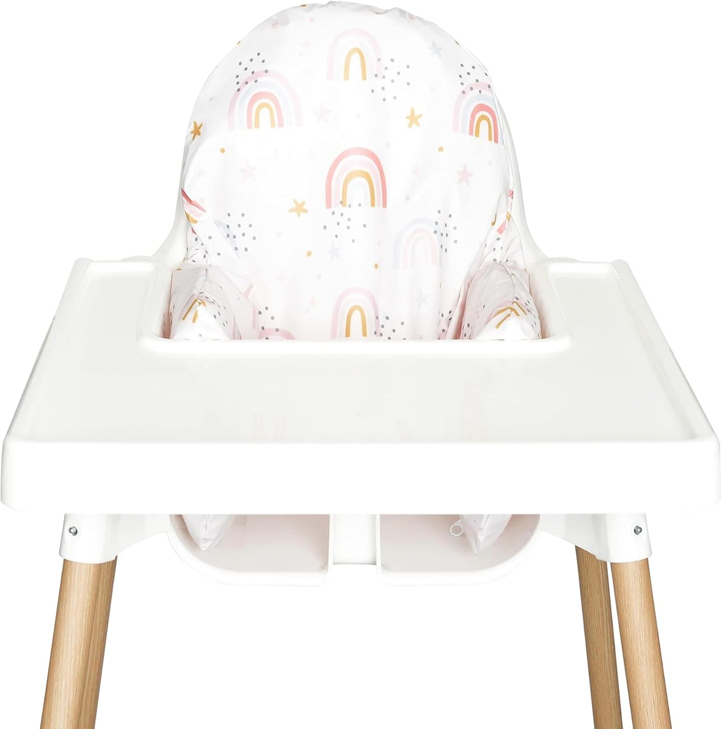Nibble and Rest Highchair Insert Cover, Compatible for IKEA Antilop Highchair, High Chair Accessories Stain-Proof and Wipeable Insert Cover(Cushion NOT Included) (Rainbow with Stars)