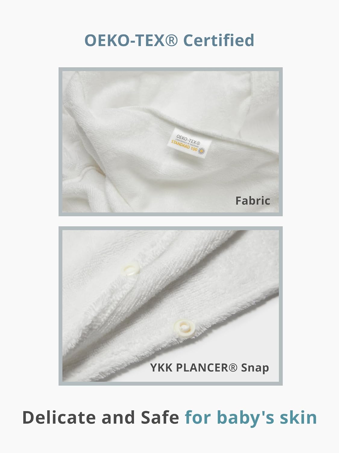 Konny Kids Bathrobes, Hooded Towel, Oeko-TEX Certified Bathrobes, Ultra Soft, Quick-Dry Washcloth for 3-5Y Baby Boys & Girls