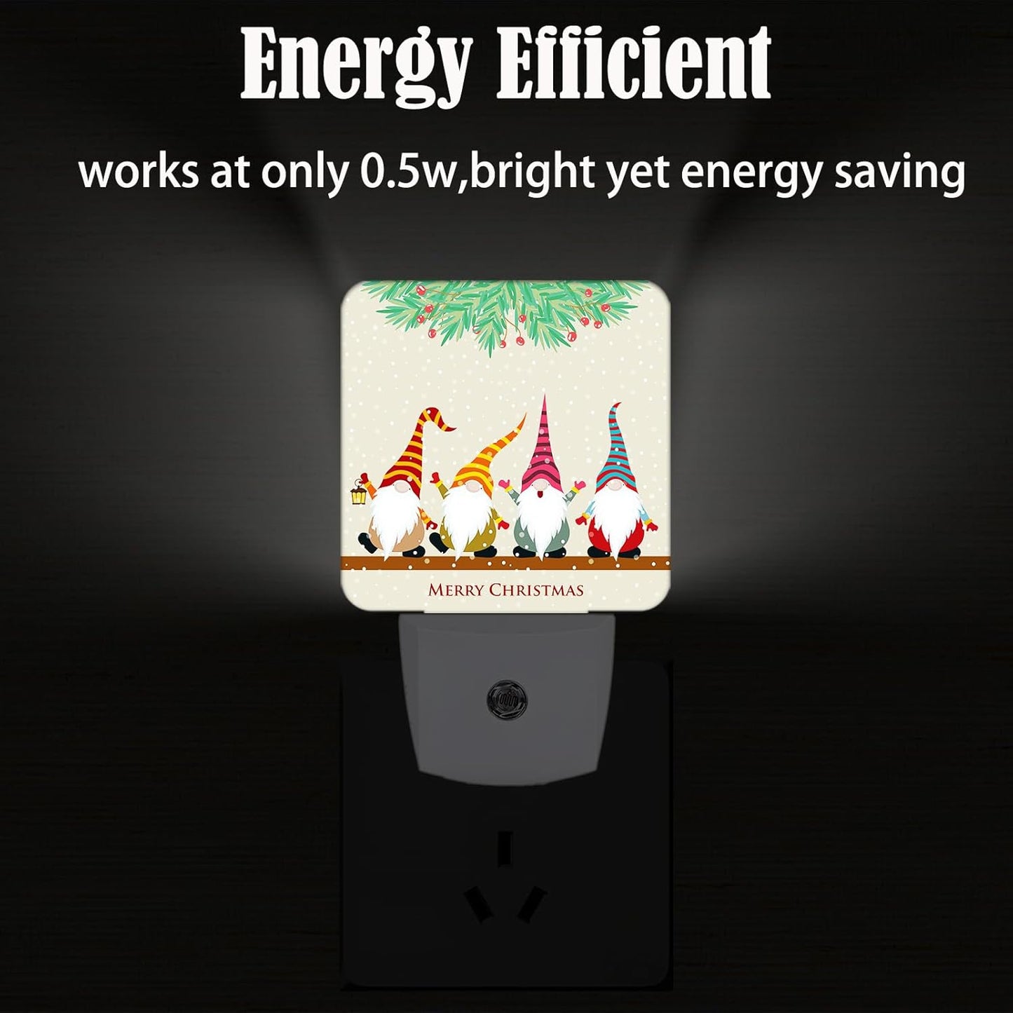 Christmas Gnomes Night Light,Plug-in Nightlights Auto Sensor Night Lamp Dusk to Dawn Lamp Home Decor for Nursery Children Girls Boys
