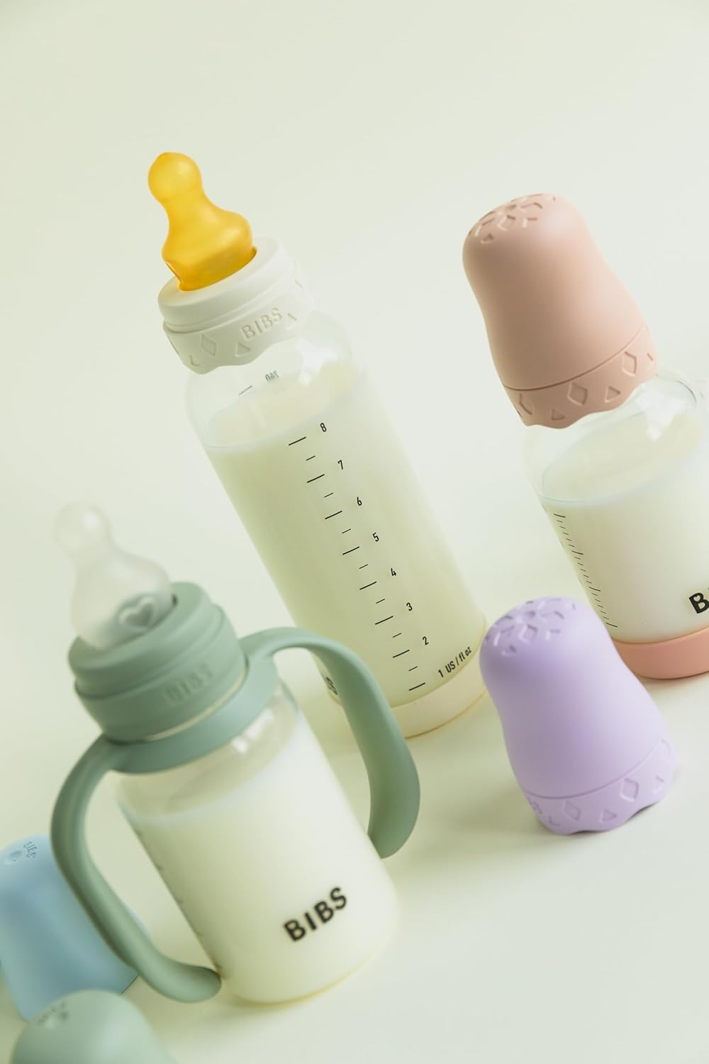 Bibs | Baby Bottle Handle | Easy & Comfortable Grip | Non-Slip Surface | BPA-Free | Dishwasher Safe | BIBS Baby Bottle Accessories | Ages 6+ Months | Sage