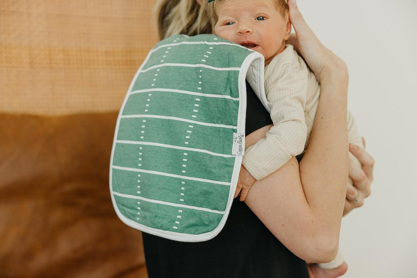 Copper Pearl Premium Baby Burp Cloths - 3-Pack Large Cotton Burp Cloths, Extra Soft Spit Up Rags with 3 Absorbent Layers, Perfect for Baby Boy and Baby Girl Gifts (21" x 10" Size, Blitz Set)