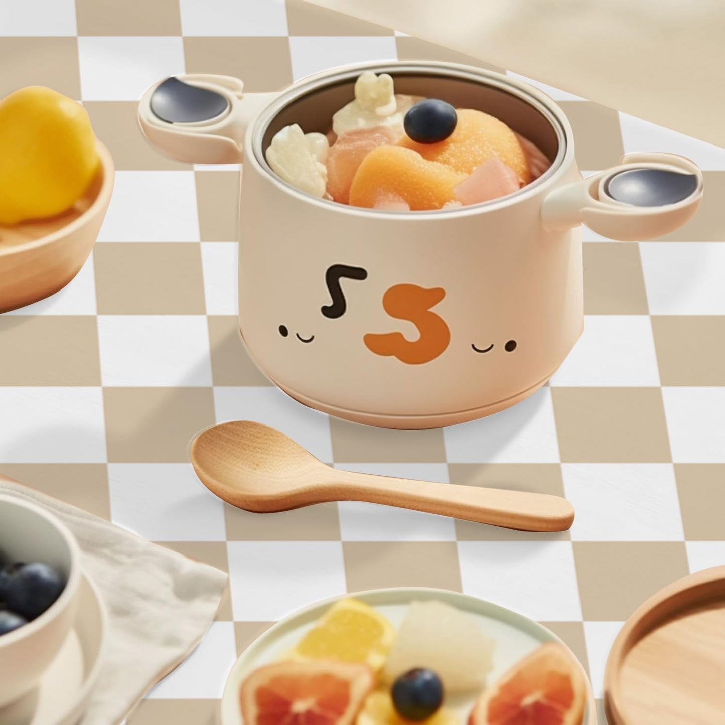 Baby Splat Mat for Under High Chair, 51 x 51 Inch Wipeable Splash Mat，Floor Protector，Wipe-Clean Tablecloth and Playing Mat (Square)