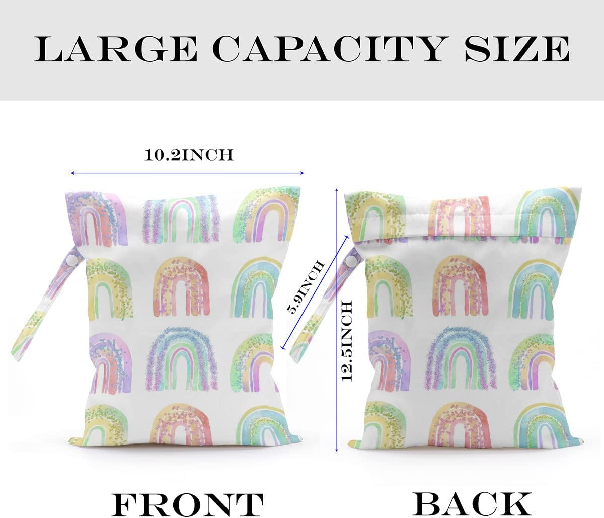2 Pcs Wet Bag, Wet Dry Bag, Wet Bag for Swimsuit, Travel, Beach, Pool, Diapers, Dirty Yoga Gym Clothes, Toiletries, Makeup Bag, Beach Bag Ocean Starfish Anchor Decor Birthday Gift for Women.
