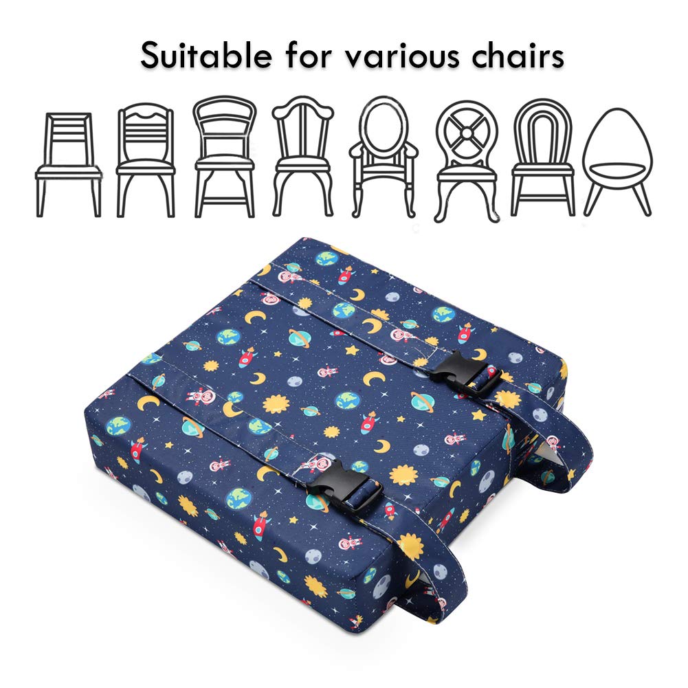 Zicac Portable Seat Cushion Washable with Non-Slip Bottom, Detachable Strong Support Cushion for Toddler Kids Baby Infant (Star Blue)