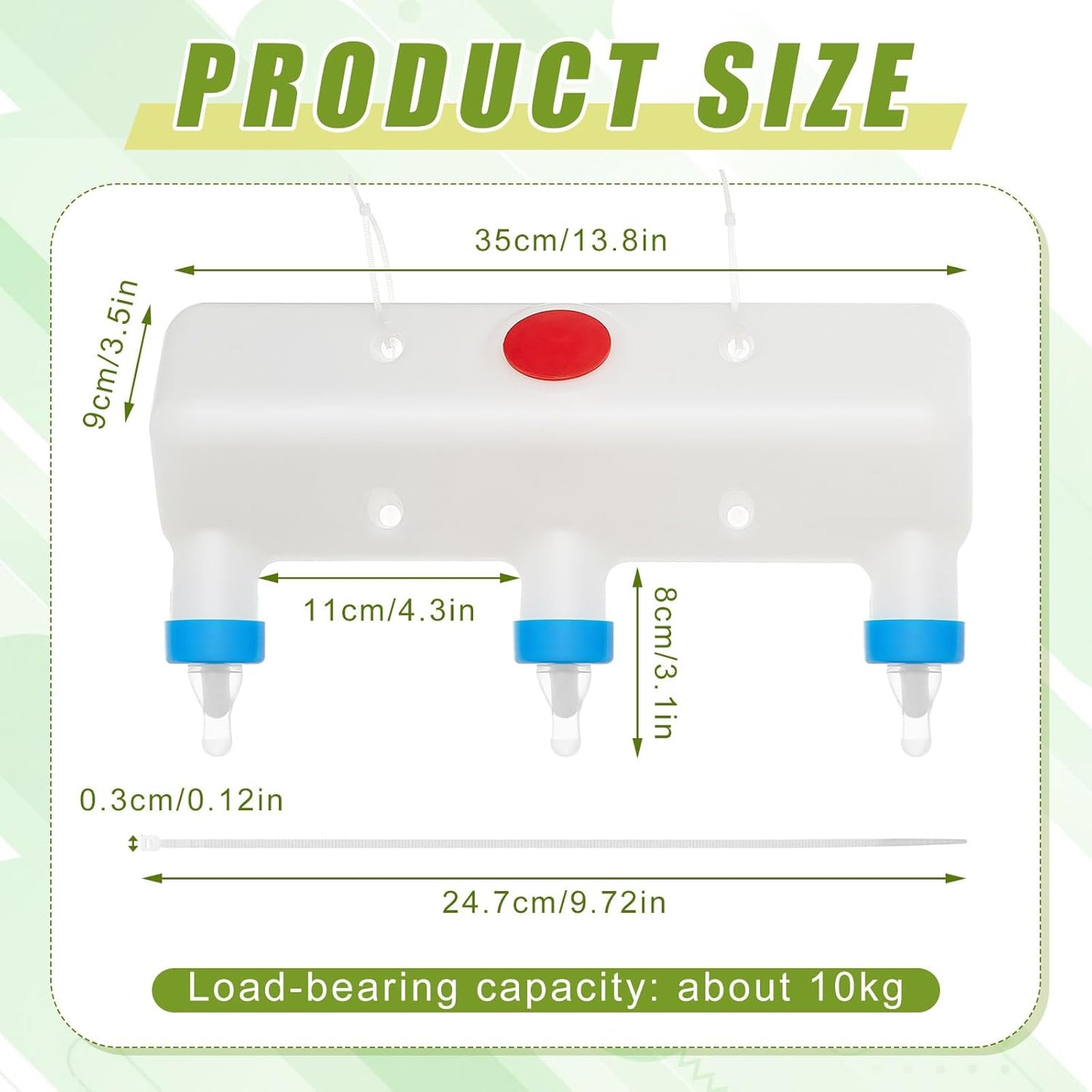 3 Pacifier Small Animal Milk Feeder 3 L/101.45oz Puppy Lamp Goat Milk Feeder Farm Water Bottle Dispenser Animal Drinking Equipment for Professional Breeding