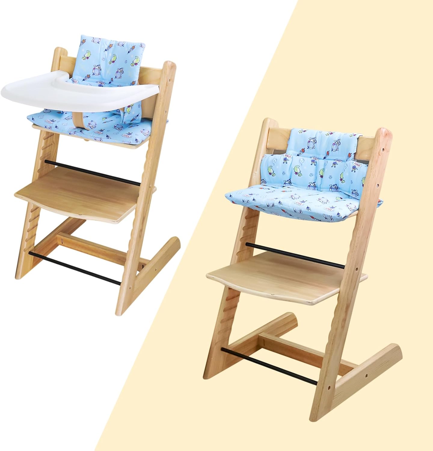 For Tripp Trapp High Chair Cushion, Soft And Comfortable For Tripp Trapp High Chair Cushion, For Tripp Trapp Cushion Set Makes It Safer And More Comfortable For Baby To Sit On (Blue Space Pattern)