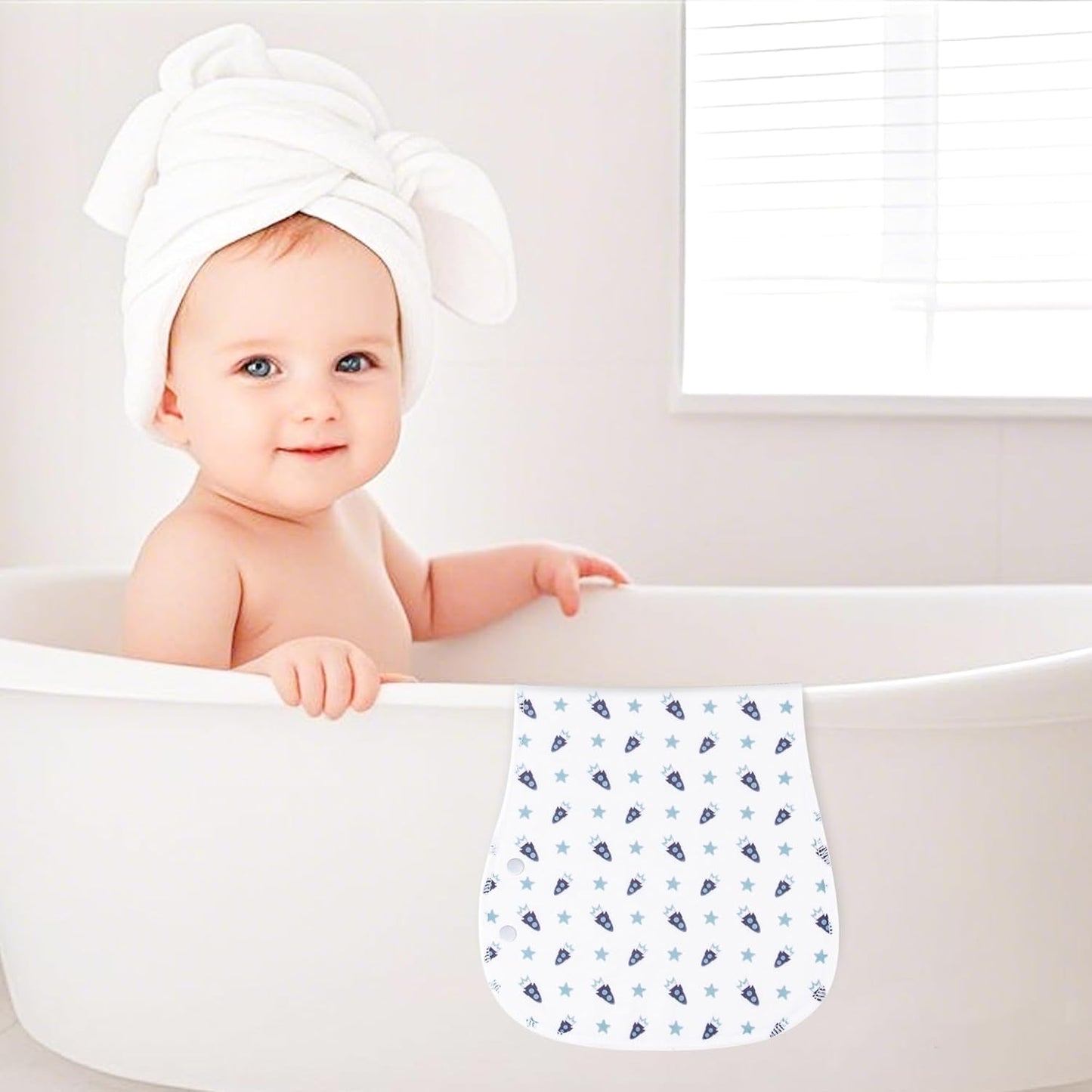 2-in-1 Burp Cloths and Baby Bibs - 6 Pack Large Super Absorbent Soft Cotton Burping Cloths for Spit Up, 3 Layers Thick Baby Burp Rags for Girls & Boys