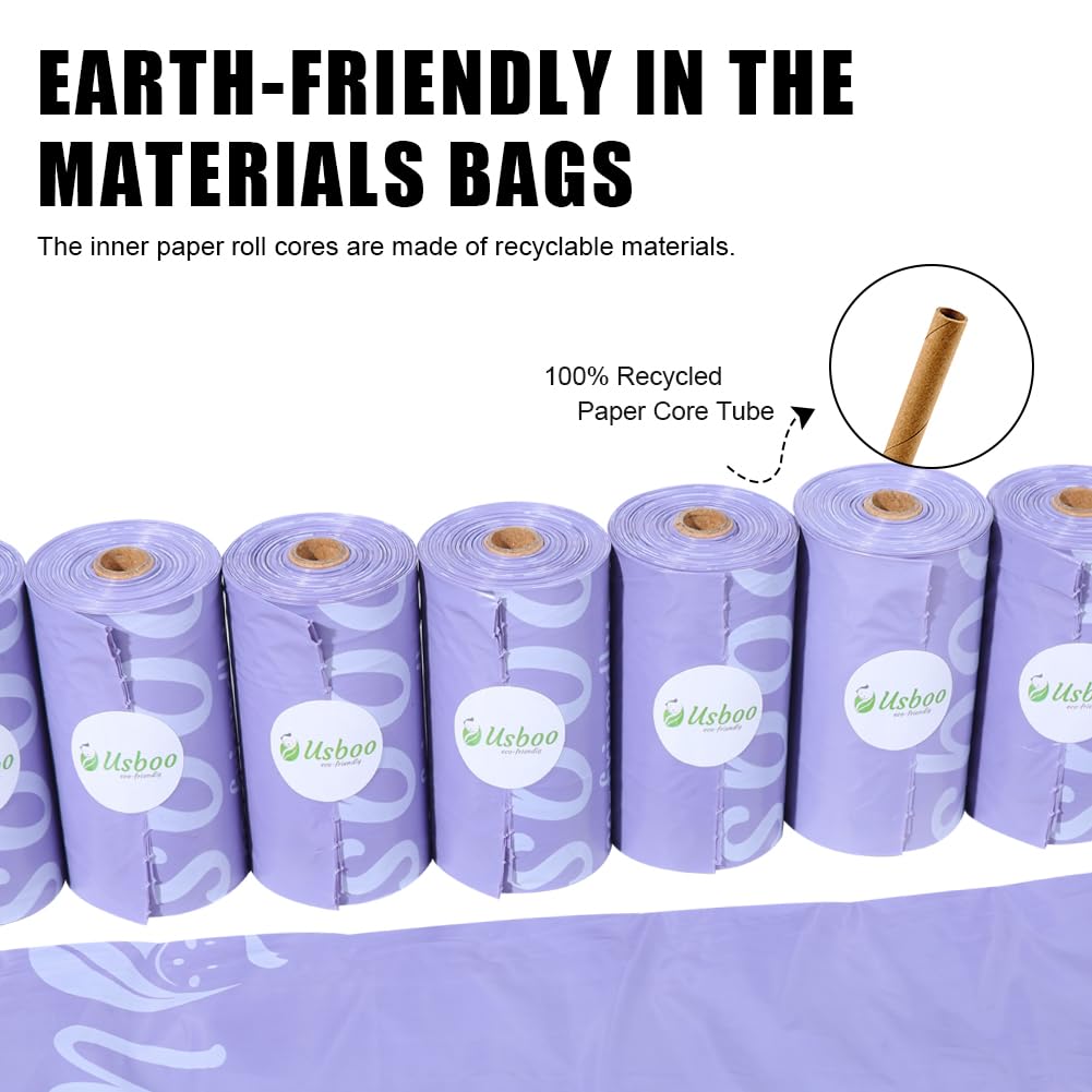 Disposable Diaper Bags for Baby, 20 Refill Rolls (300 Pack),Baby Poop Bags with Dispenser, Essential for Travel and Quick Change on The Go, Purple and Lavender Scented