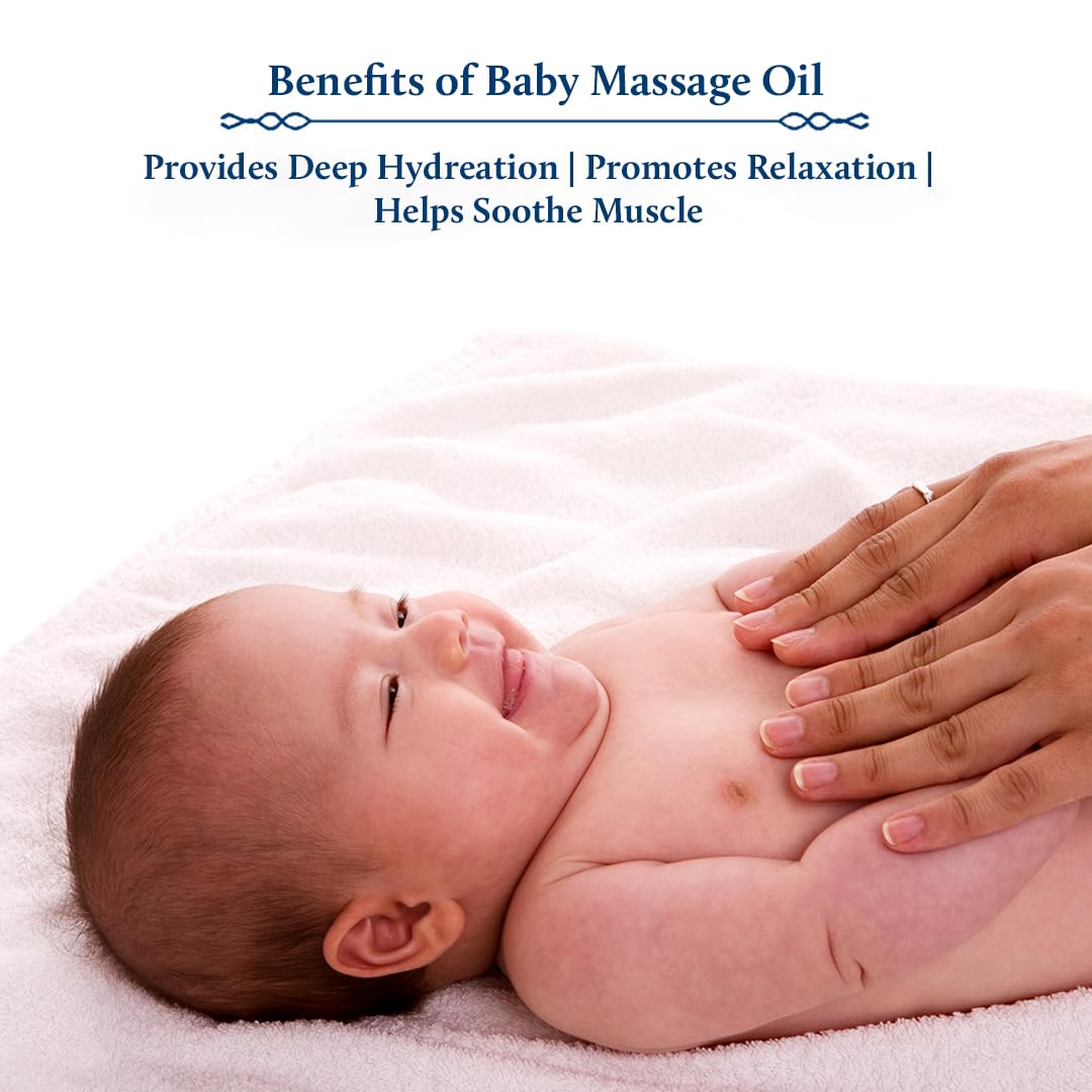 Blue Nectar Ayurveda Gentle Baby Oil for Newborn Skin Care Baby Massage Oil (3.38Fl Oz) Along with Baby Lotion with Nourishing Organic Ghee Body Lotion | Gentle moisturizer for Kids (6.76 Fl Oz)