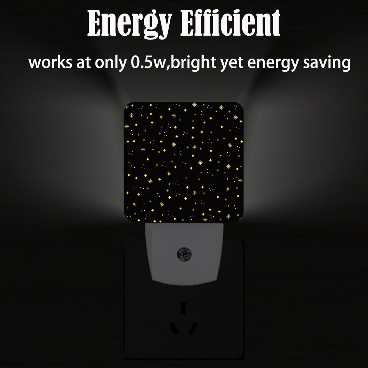 Shining Stars Night Light,Plug-in Night Lights with Dusk-to-Dawn Sensor for Stairway,Hallway,Bedroom Sleep Friendly Ideal for Women/Girls/Boys Gift,0.5w
