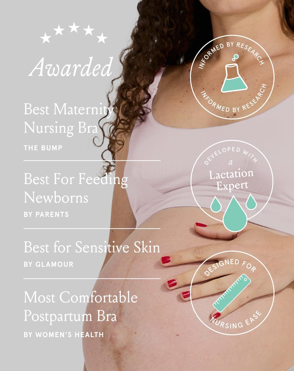 Bodily Everything Bra for Pregnancy, Nursing & Breastfeeding, Soft, Stretchy, Maternity & Sleep Bra with Nursing Access