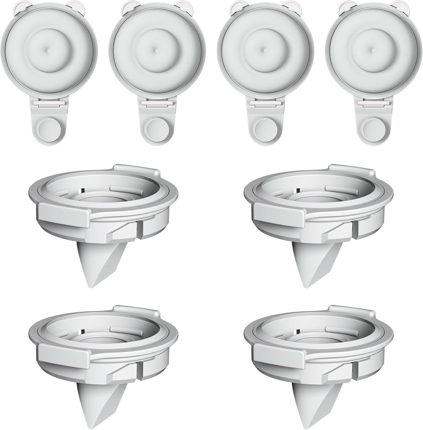 8PC Upgraded M9 Breast Pump Replacement Part, Including 4pcs Duckbill Valve and 4pcs Double-Layed Diaphragms for Momcozy Upgraded Mobile Flow | Upgraded M9, Valve, Diaphragms, 8PC Gray