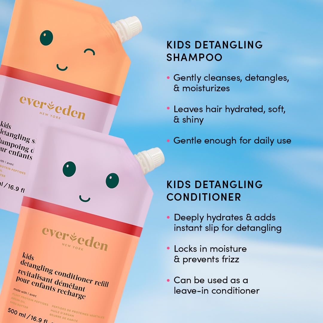 Evereden Kids Conditioner Refill, 16.9 fl oz. | Detangler for Children's Haircare | Non-toxic Conditioning for Silky Smooth Hair
