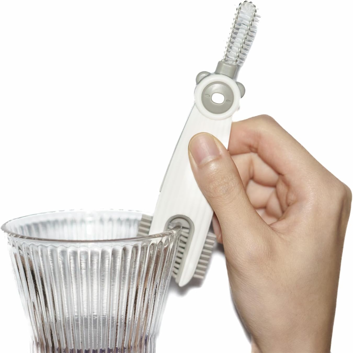 3 in 1 Cup Lid Gap Cleaning Brush Set with 3 Straw Cleaner Brush, Multifunctional Cup Cover Cleaning Brush, Small Cleaning Brushes for Nipple, Water Bottle Lid, Home Kitchen Cleaning Tools, Pack of 6