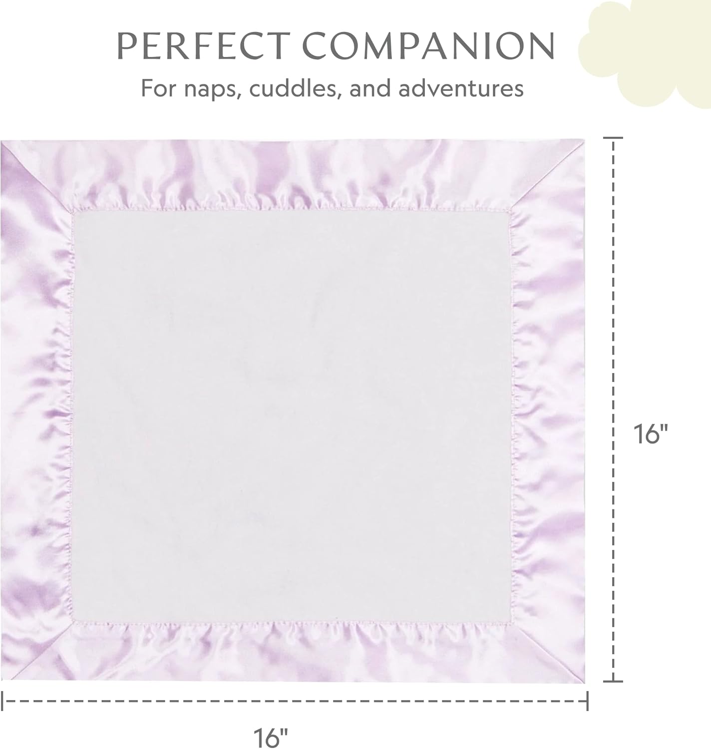 Ultra-Soft Lovey Security Blanket - Baby Essentials, Newborn Essentials, Ultra-Soft Fleece Baby Blanket with Satin Trim – 16" x 16" - Lavender