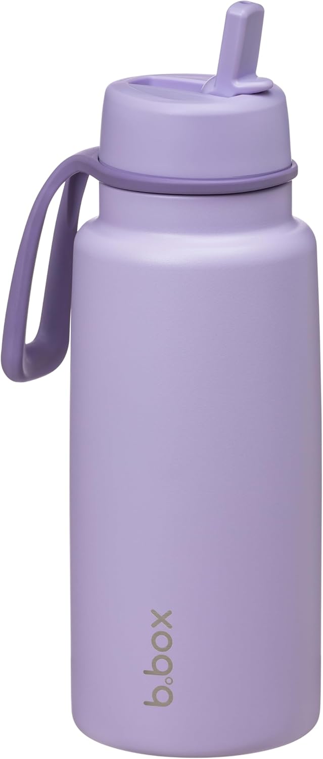 b.box Triple Insulated 34oz Water Bottle w/Stainless Steel Straw. 46 Hours Cold. Leak Proof Tumbler with Lid and Straw for Travel, Gym & School. BPA Free Sports Water Bottles.