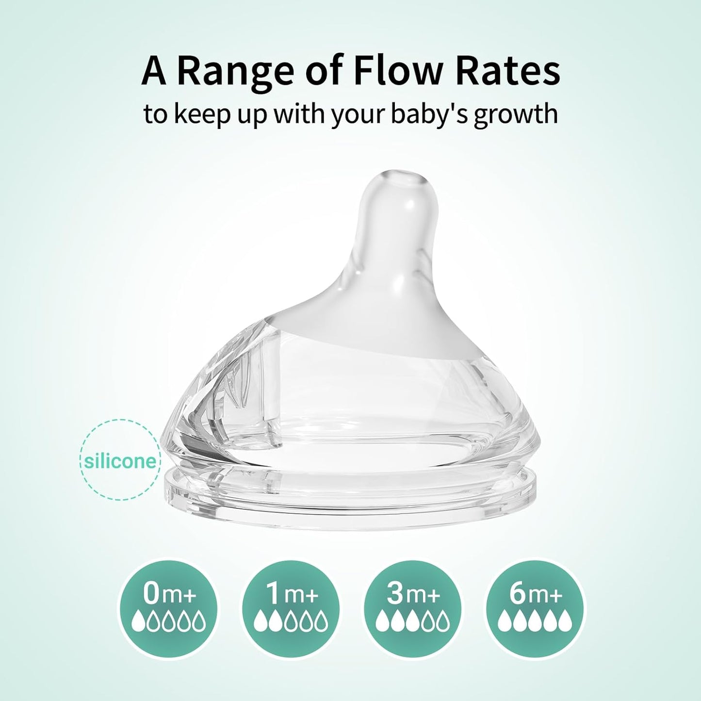 PPSU Natural Baby Bottle for Newborn Breastfeeding Babies, Breast-Like, Anti-Colic, Extra Slow Flow Nipples (SS), 0 Months+, 4 oz, 2 Pack