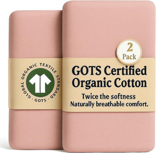 SNOO Compatible GOTS Organic Bassinet Sheets - Aegean Heritage Turkish Cotton 200 GSM - Feel The Quality at First Touch - Halo Bassinet / 100% Cotton SNOO Smart Sleeper Mattress (2 Pack) Boy & Girl