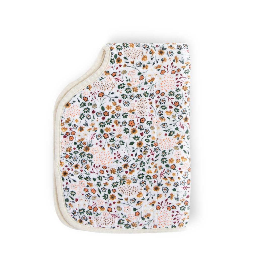 Little Unicorn Ultra-Absorbent Premium Burp Cloth | Soft on Baby's Skin | Larger Size | Ergonomic Design (Pressed Petals)