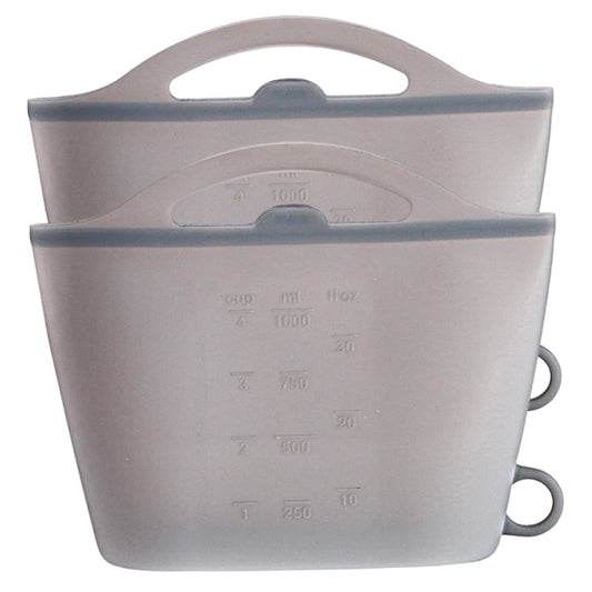 2PCS Microwave Sterilizer Bag, 1000ml Flexible Silicone Microwave Steam Bags, Hanging Leakproof Pacifier Sterilizer with Handle