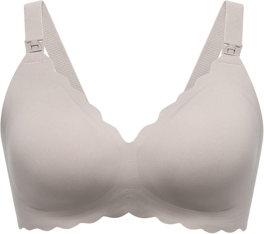 Momcozy Nursing Bras for Breastfeeding, Seamless Pregnancy Maternity Bra Wireless Classic Jelly Strip Support Nursing Bra
