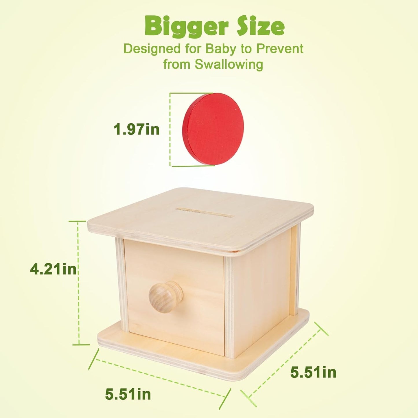 Adena Montessori Coin Box,Object Permanence Box Toys for 1 Year Old Baby Coins,Wooden Montessori Ball Drop Developmental Toys for 6-12 Month Infant,Learning Kids Gifts(Typical Drawer Comes Out)