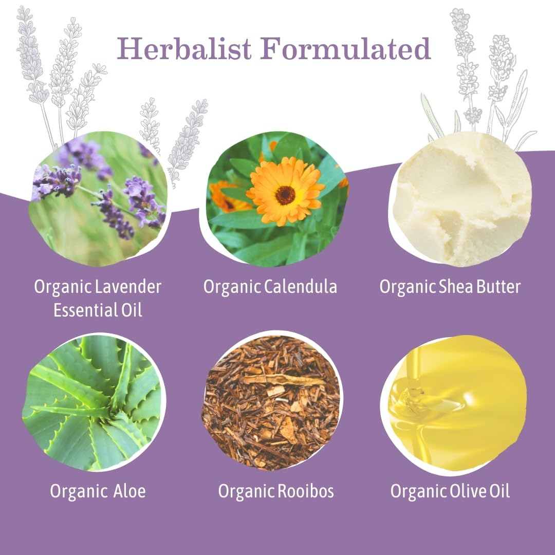 Earth Mama Calming Lavender Baby Lotion for Dry Skin, Calendula Cream for Newborn Skin Care, Organic Moisturizer for Children with Aloe Juice, Rooibos, & Shea Butter, Lavender Lotion, 8 Fl Oz