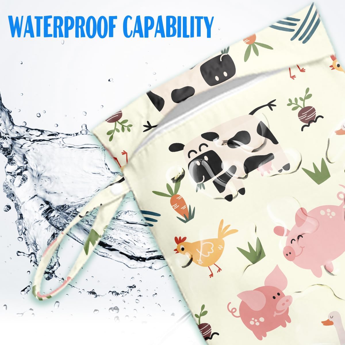 Wet Bag for Baby Swimsuit Dirty Clothes Diaper Yoga Gym, Wet Dry Bag, Beach Vacation Essential for Baby Travel Poor Swiming Bathing Daycare Items
