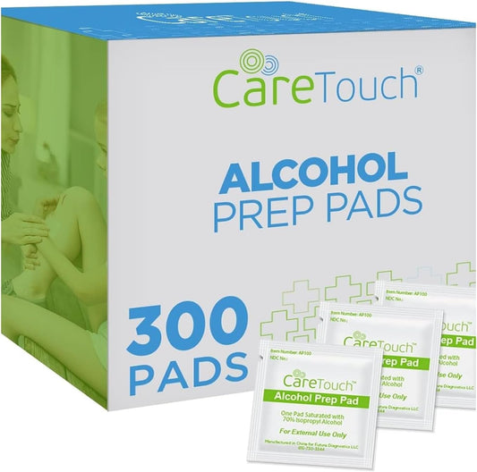 Alcohol Wipes | Individually Wrapped Alcohol Prep Pads with 70% Isopropyl Alcohol, Great for Medical & First Aid Kits | Sterile, Antiseptic 2-Ply Alcohol Swabs - 300 count