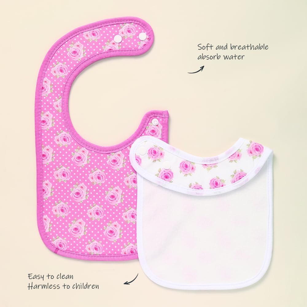 8 Pack Baby Bibs Unisex Adjustable with Snaps Ultra Soft Absorbent Drooling Teething for Boys and Girls