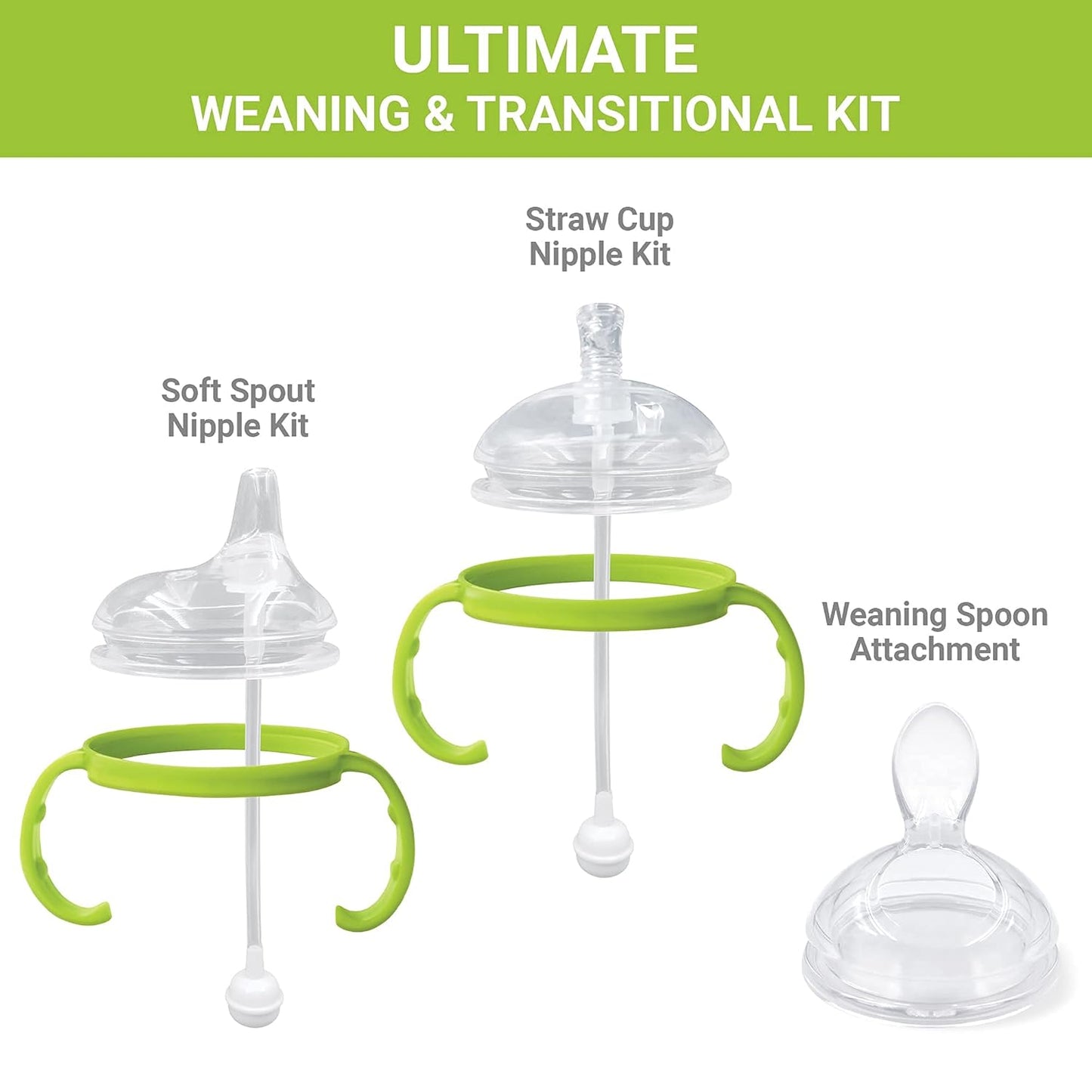 Ultimate Weaning and Transitional Nipple Kit Compatible with Comotomo Baby Bottles 5 oz and 8 oz | from 4 Months