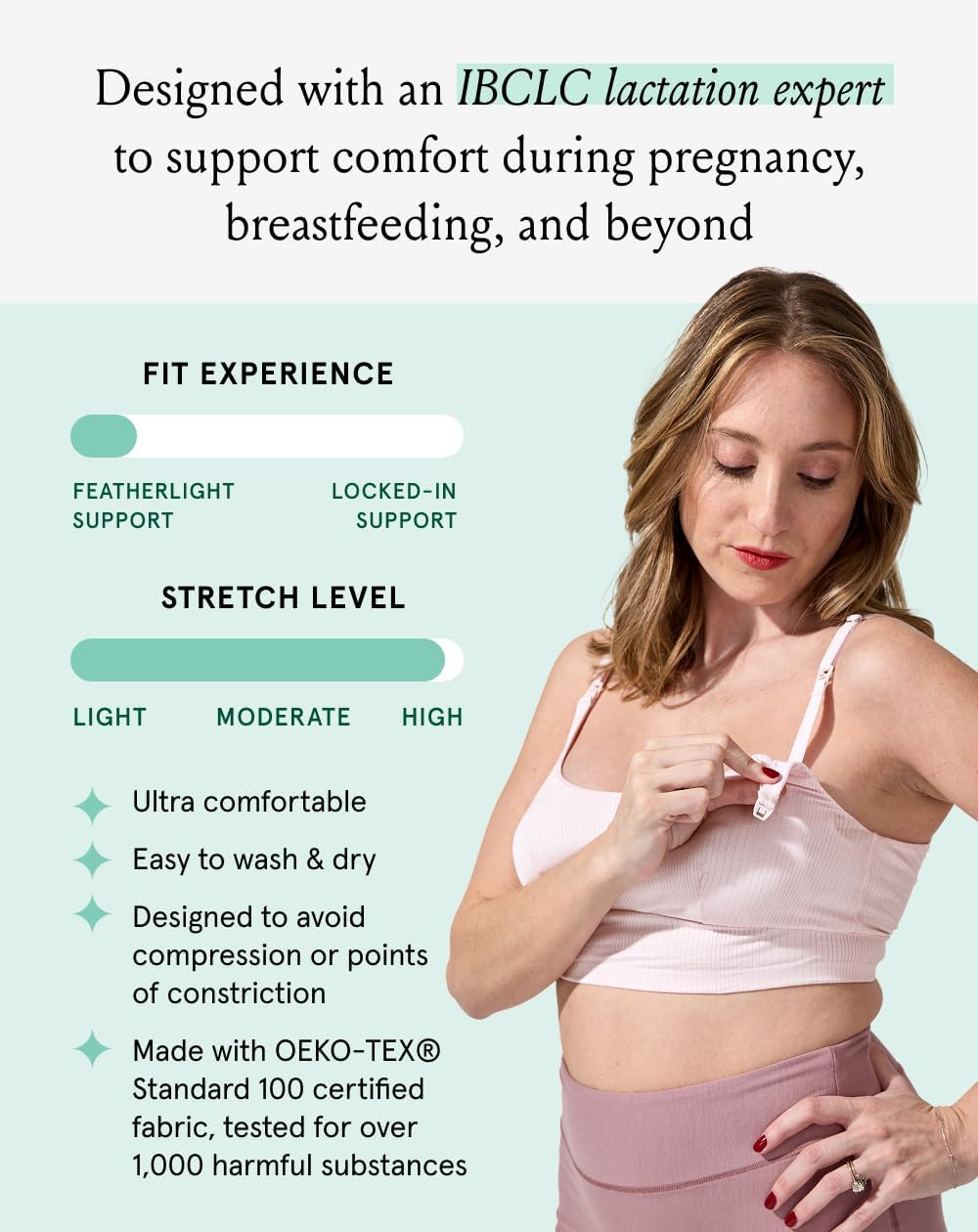 Bodily Everything Bra for Pregnancy, Nursing & Breastfeeding, Soft, Stretchy, Maternity & Sleep Bra with Nursing Access