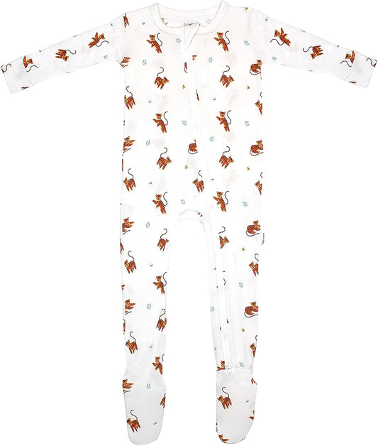 Bamboo Little Soft Baby Footie Pajamas, Baby Clothes, Newborn Sleepers, 95% Viscose and 5% Spandex, 0-24 Months
