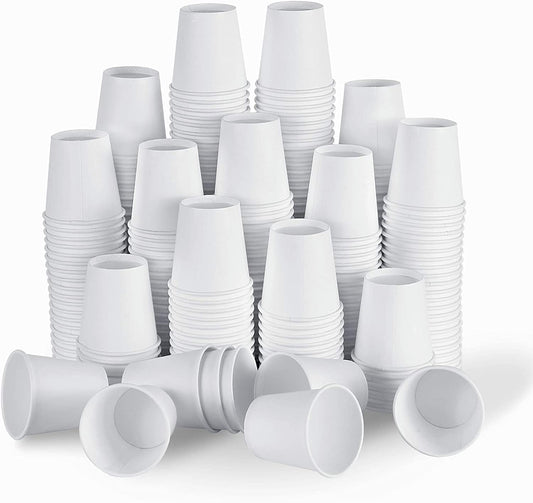 [100 Count - 3 oz] Small Paper Cups, Mouthwash Cups Bathroom Cups Mini Cups Small Disposable Cups