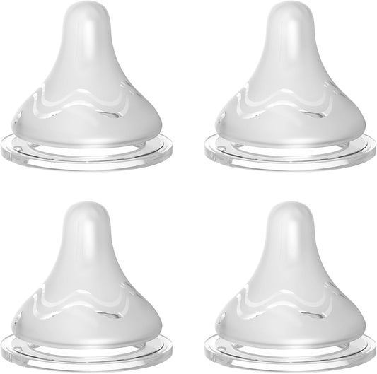 4pcs Soft Silicone Baby Nipple for Spectra Bottles, Slow Flow Nipple, 100% Silicone Material, BPA Free, Soft Touch, Easy Clean, Small, 0m+