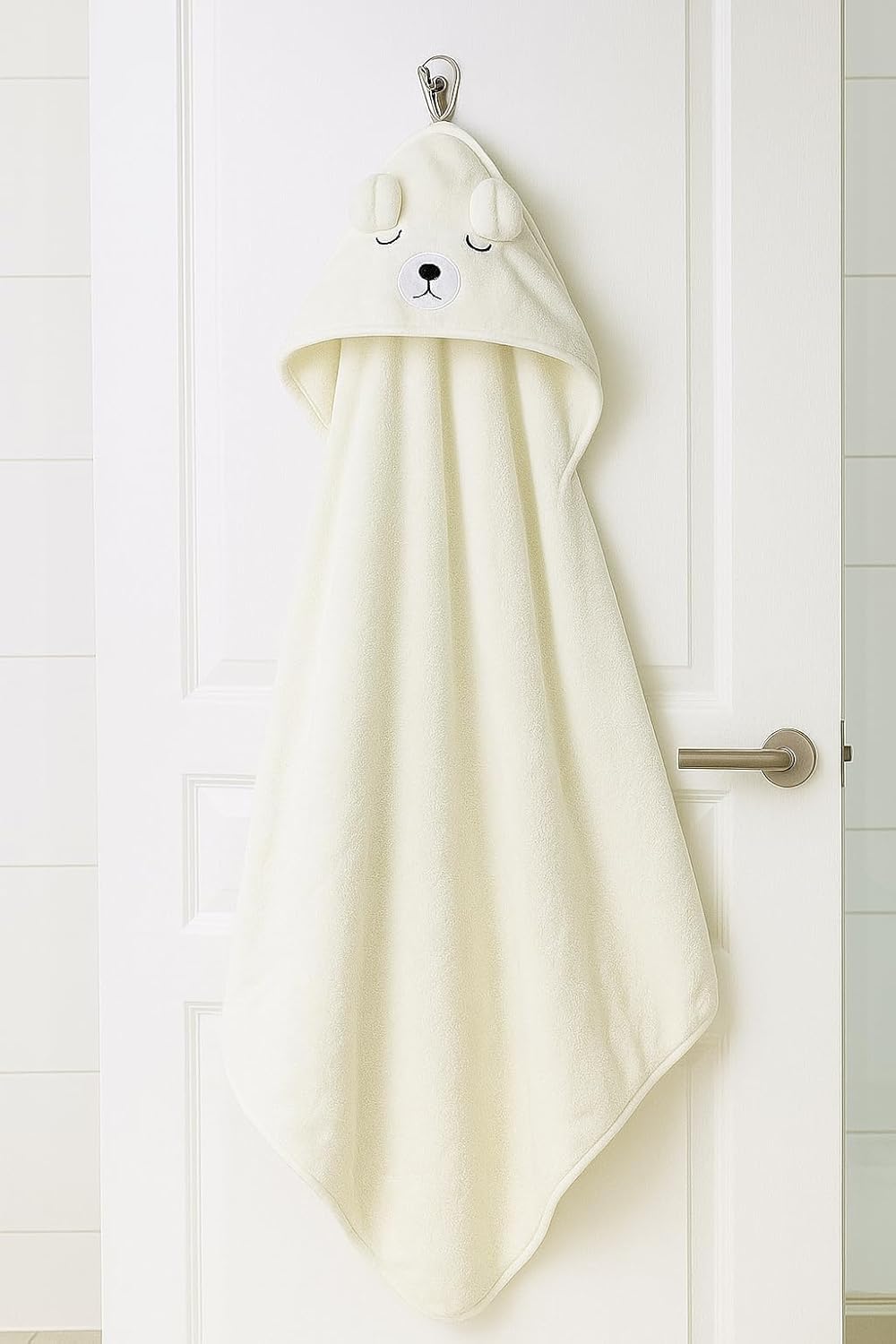 Hooded Baby Bath Towel Set (2 Pack) – Soft & Absorbent Pink & White Animal Design | Plush Newborn & Toddler Bath Wraps (Pink & White)