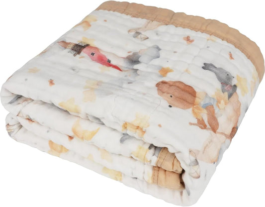 Organic Cotton Muslin Baby Blanket for Boys and Girls - Luxurious Soft Toddler Quilt for Swaddling - Gender Neutral Blanket - Baby and Toddler Gift - Dream Big