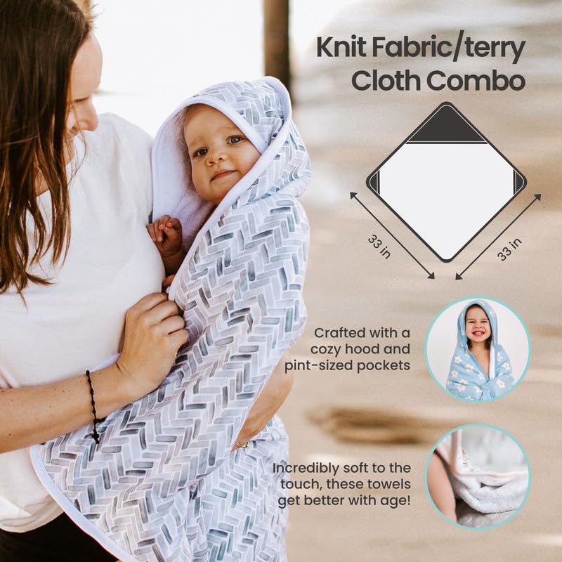 Copper Pearl Hooded Bath Towels Premium Knit/Terry Cloth Baby Towels with Hood, Pockets, and Cool Designs - Great to Gift and Make Bath Time Fun - Baby Bath Towel, Eden
