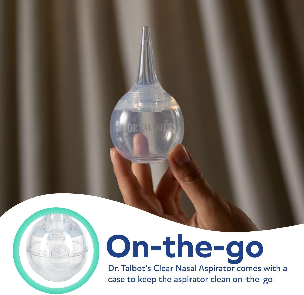 Dr. Talbot's Nasal Aspirator for Babies - Silicone - Includes Storage Case - Clear
