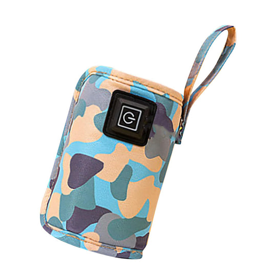 USB Milk Bottle Warmer Bag Size Temperature Adjustable Portable Feeding Bottle Warmer 5V 2A (Blue)