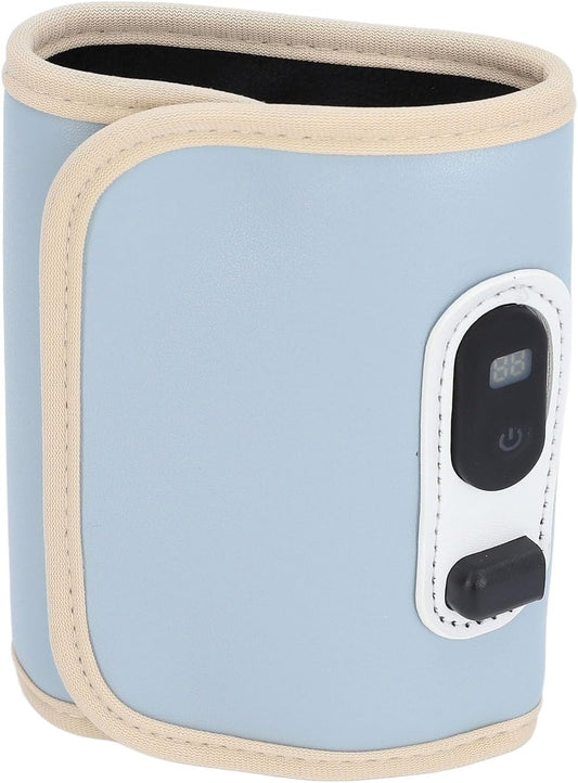 Portable Bottle Warmer, Portable Bottle Warmer For Travel USB 21 Speeds Temperature Adjustable Bottle Warmer with LED Display For Drinks, Coffee, Water, Milk (Blue)