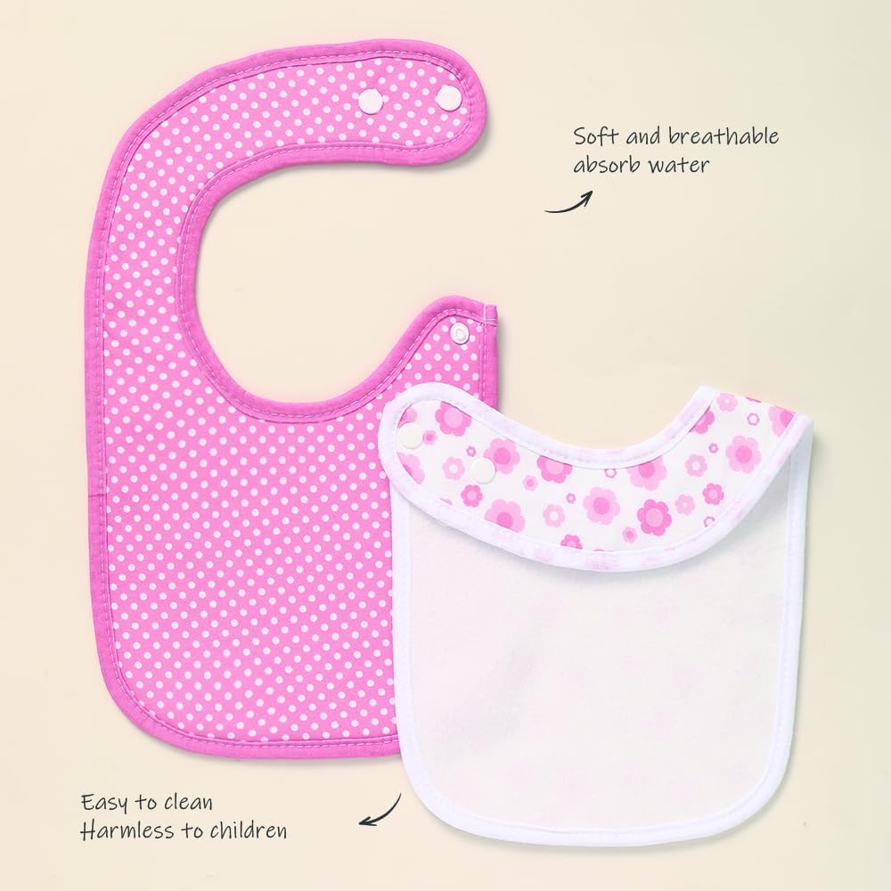 8 Pack Baby Bibs Unisex Adjustable with Snaps Ultra Soft Absorbent Drooling Teething for Boys and Girls