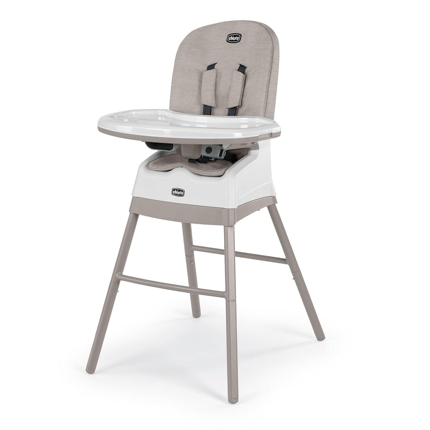 Chicco Stack® Hi-Lo 6-in-1 Multi-Use Convertible High Chair, Reclining High Chair for Babies and Toddlers Easy-Clean Baby Booster Toddler Seat Combo | Sand/Beige