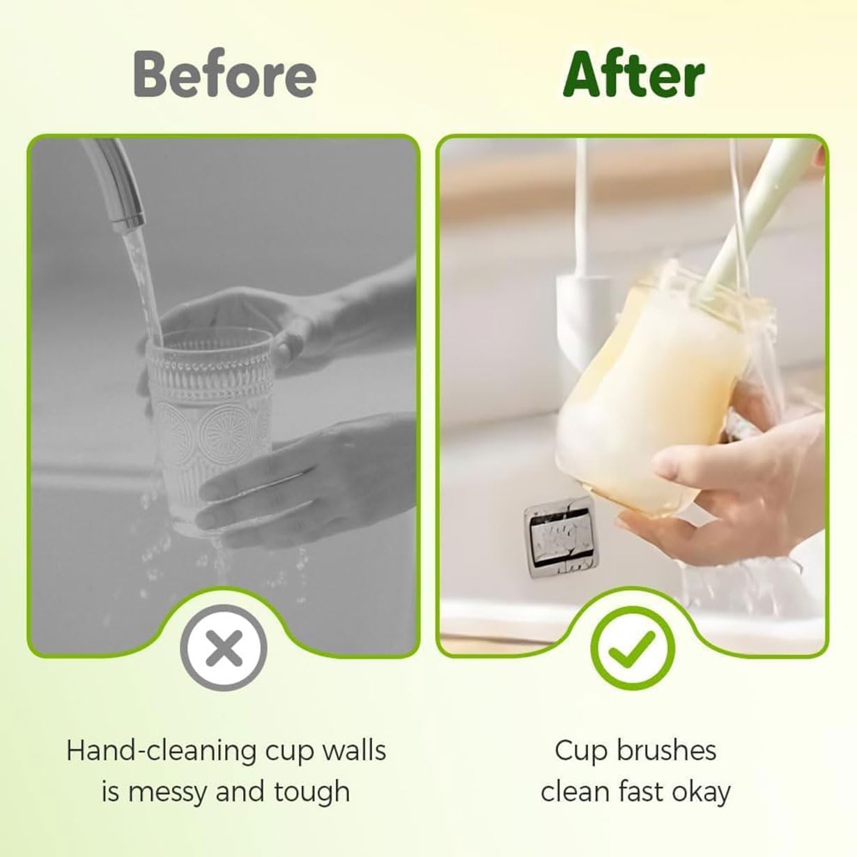 5-in-1 Bottle Cleaning Brush Set, 2026 New Multifunctional Baby Bottle Brush with Long Handle, Gap Cleaner & Scrubber for Water Bottle Lid, Straw, Travel Mugs and Home Kitchen Use (Yellow-3 Heads)