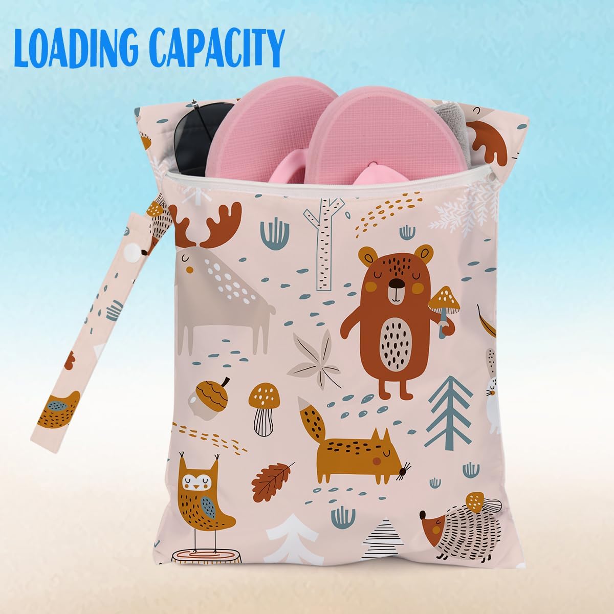 Wet Bag for Baby Swimsuit Dirty Clothes Diaper Yoga Gym, Wet Dry Bag, Beach Vacation Essential for Travel Poor Bathing Daycare Clothes