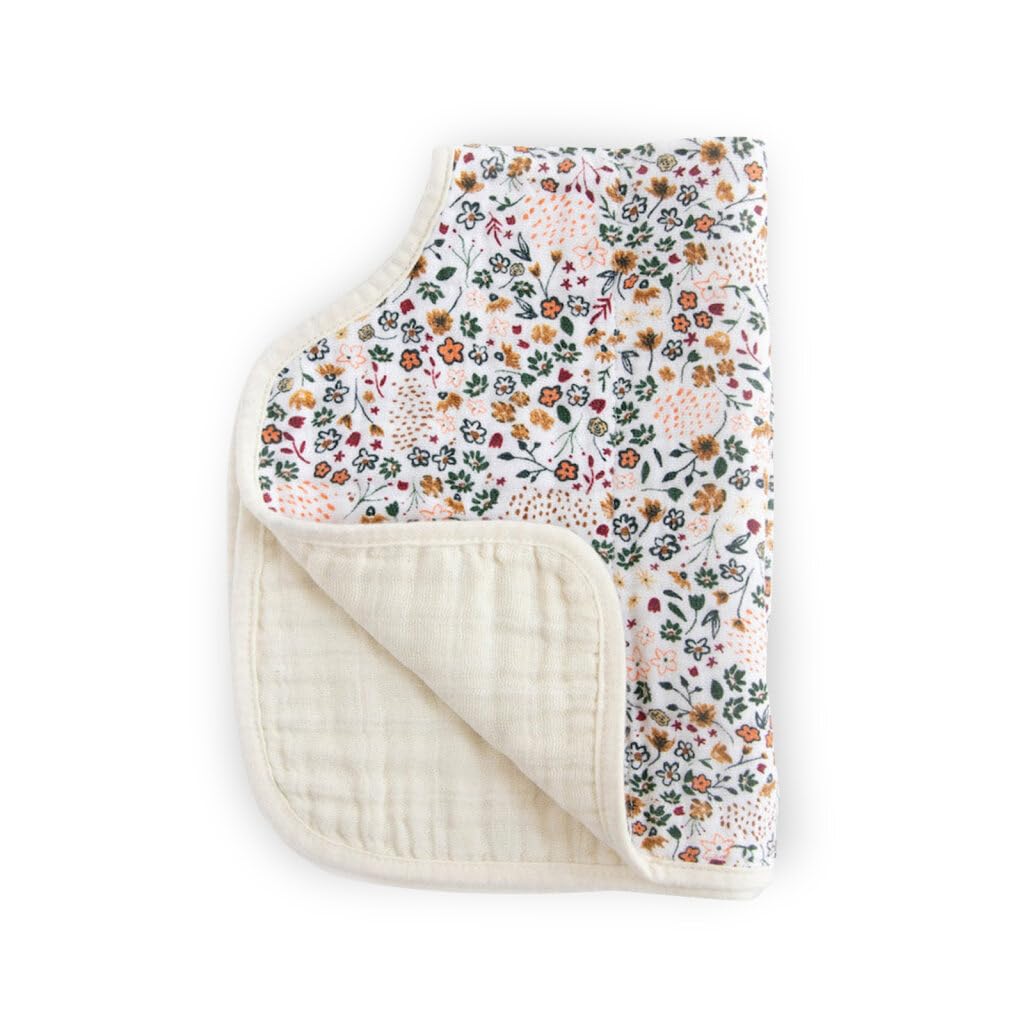 Little Unicorn Ultra-Absorbent Premium Burp Cloth | Soft on Baby's Skin | Larger Size | Ergonomic Design (Pressed Petals)