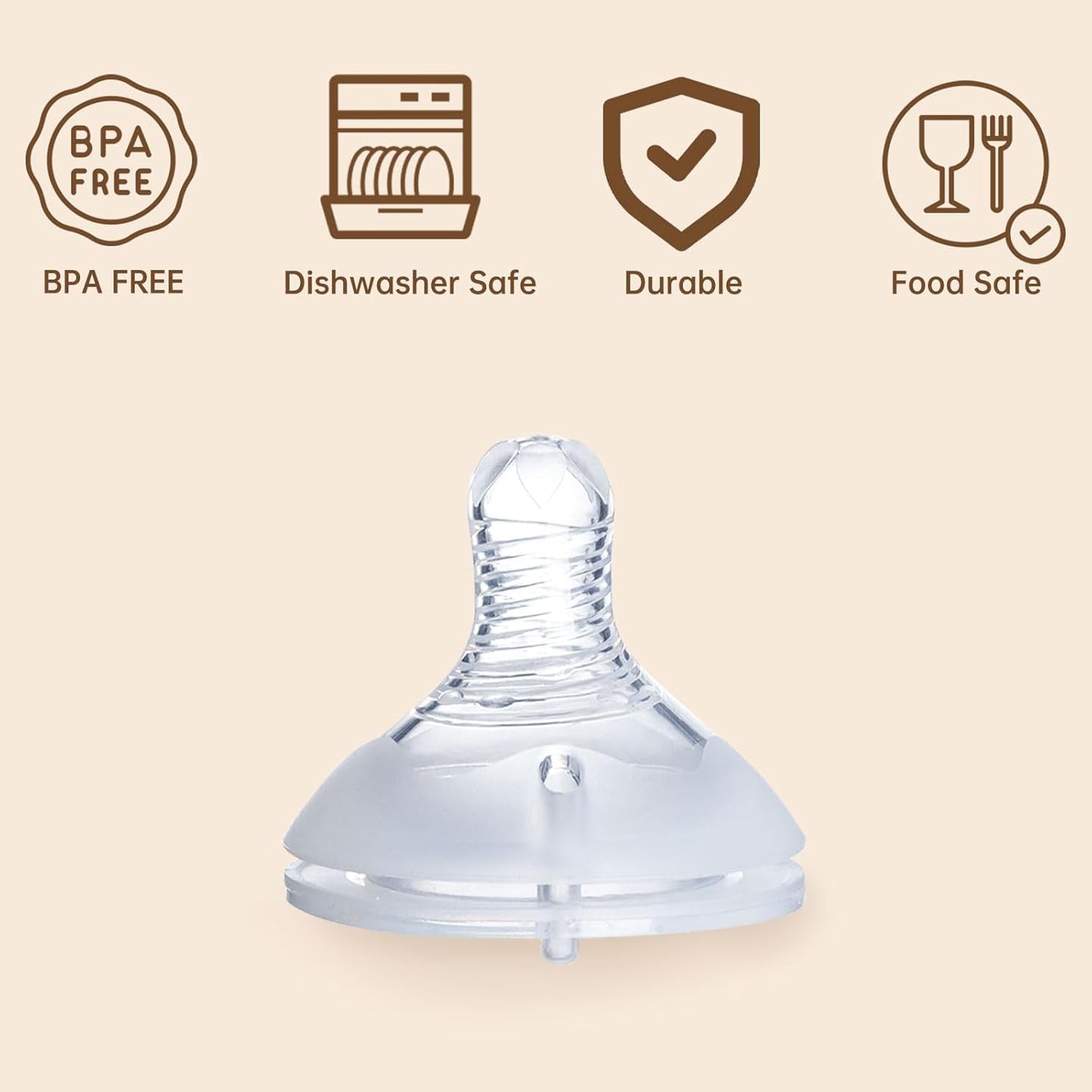 4Pack Replacement Silicone Nipple Compatible with Pigeon PP Nursing Bottle, Soft Spout Replacement for Pigeon, Easy Transition from Bottle to Cup, No Spill (M, Medium Flow)