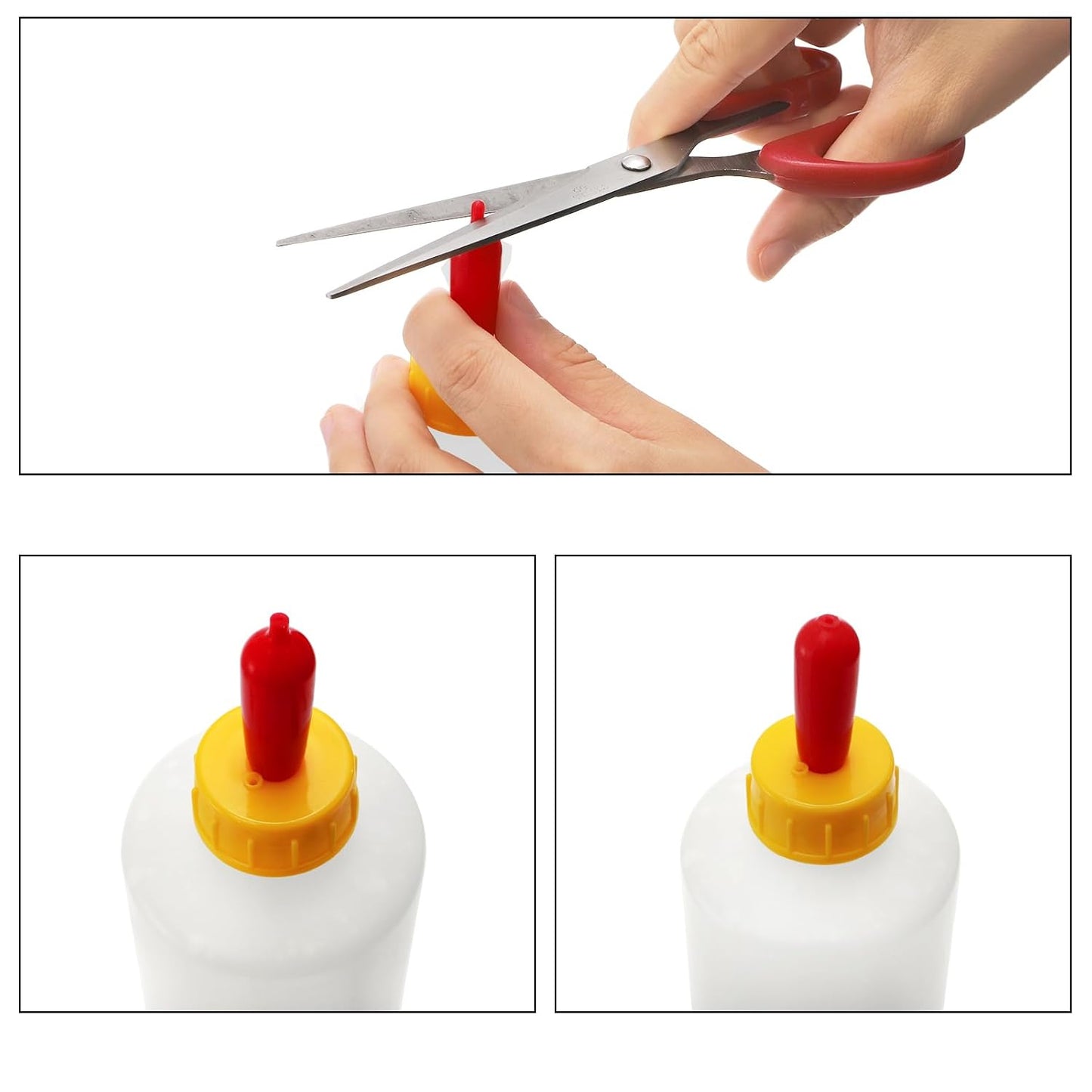 Okllen 10 Sets 400ml Lamb Feeding Bottle with 20 Nipples, Plastic Goat Milk Feeder for Goats, Lambs, Small Animal Pet Drink Bottle, Reusable Silicone Nipple for Farm Livestock Feeding