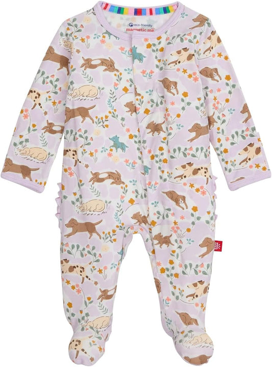 Magnetic Me Girls Modal Magnetic Baby Footie Pajamas | Silky Soft Modal Fabric | Baby Sleepers Available Sizes PRE - 24M
